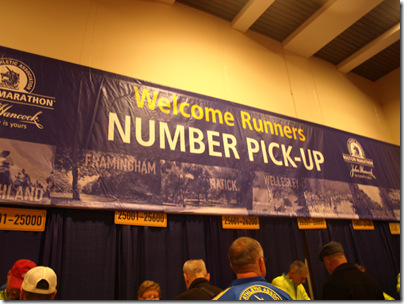 Boston Marathon number pickup