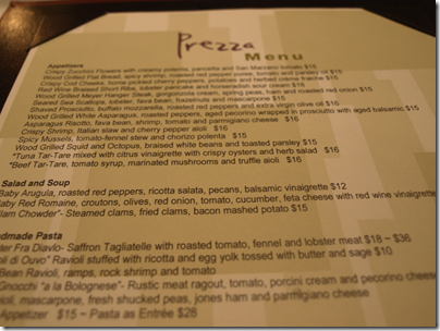 Prezza menu 