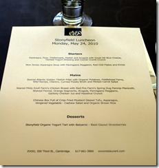 EVOO menu