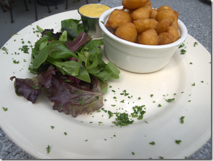 Colonial Inn cheese bites with mustard sauce