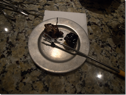 chocolate fondue with brownies 