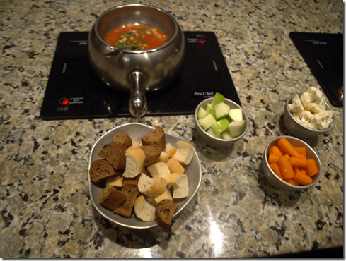 Melting Pot cheese fondue 