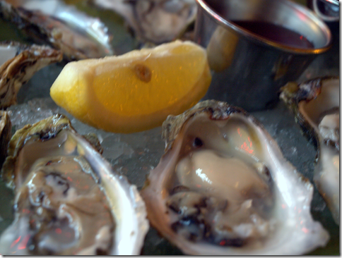 Oysters with cocktail sauce and mignonette 