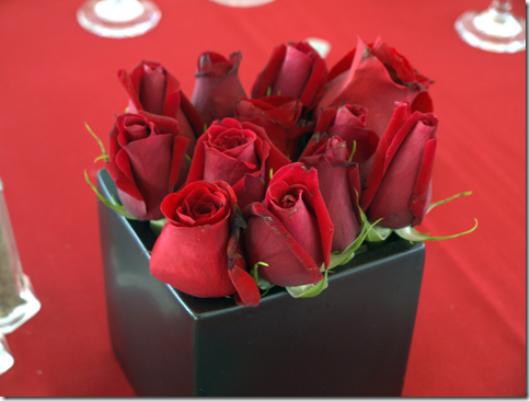 red rose centerpiece