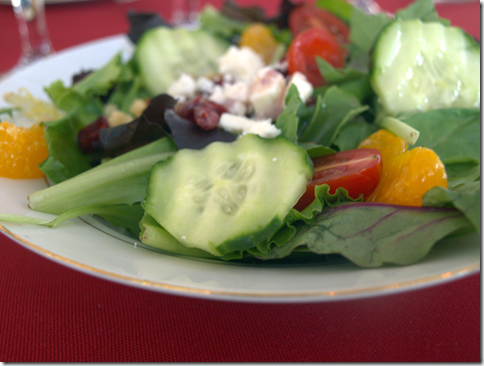 mixed greens salad with feta and fruit 