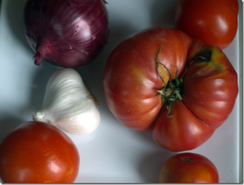 tomatoes, onions, garlic