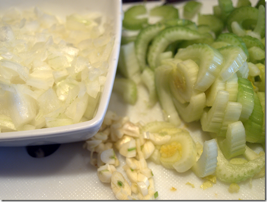 celery, onions, garlic