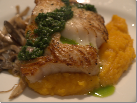 black cod with butternut squash puree