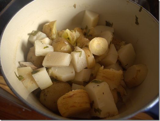 parsnips, turnip, potatoes