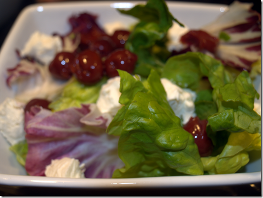 cherry and goat cheese salad