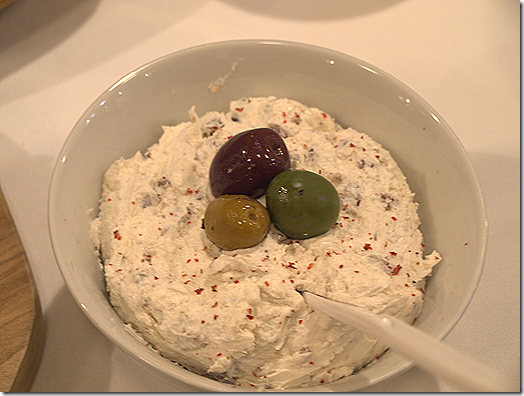 goat cheese with olives