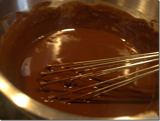 chocolate and butter in a double boiler