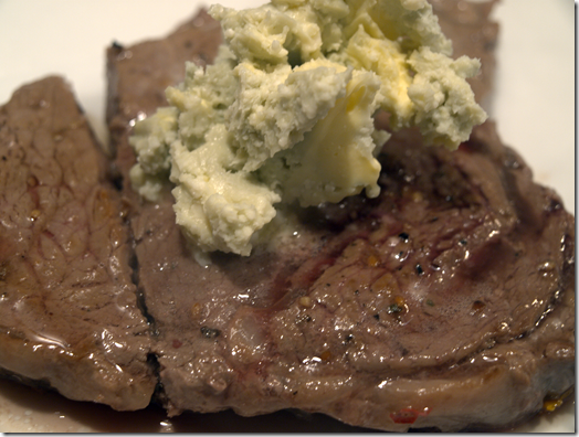 sirloin with blue cheese butter