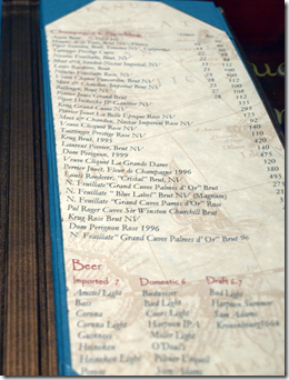 RumBa Bar Menu