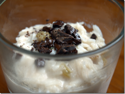 rice pudding with chocolate