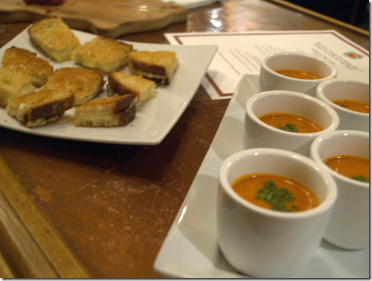 grilled cheese and tomato soup at Garden at the Cellar