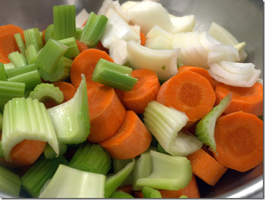 carrots, celery, onions