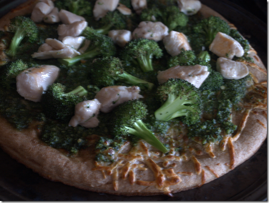 pesto broccoli chicken pizza