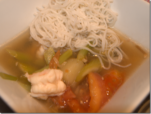 sweet and sour soup with shrimp