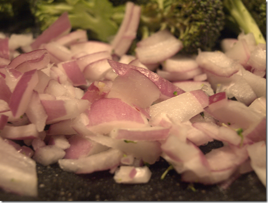 red onions and broccoli