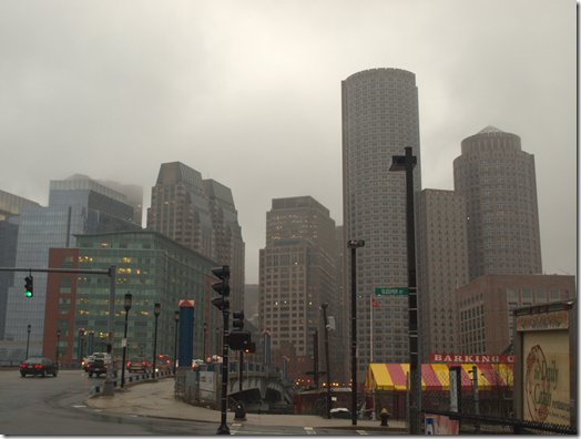 Boston in the fog