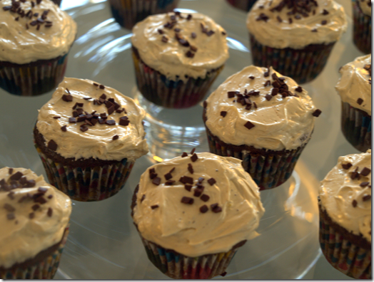 chocolate cupcakes with espresso frosting