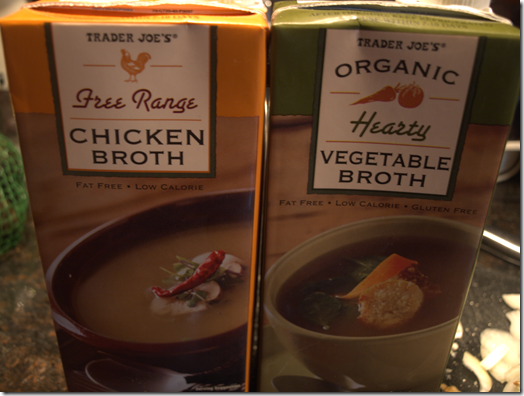 chicken broth and vegetable broth