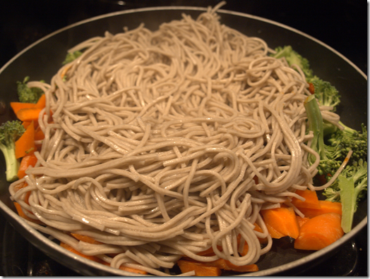 soba noodles and vegetables