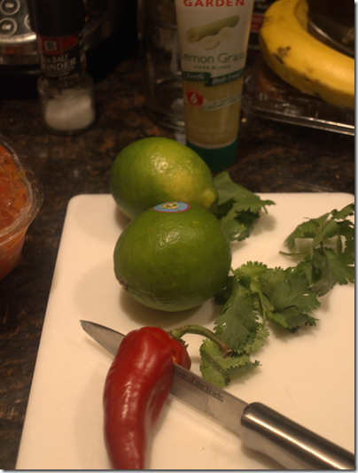 limes, chili pepper, cilantro