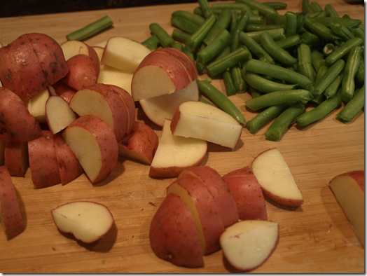 potatoes and green beans