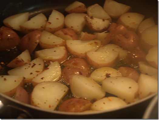 frying potatoes