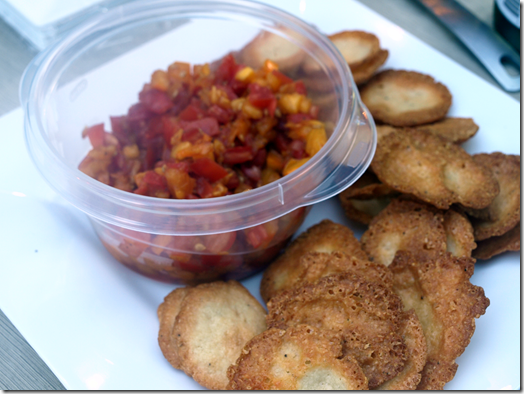 parmesan crisps with heirloom tomato salsa