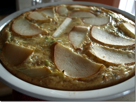 pear and hazelnut quiche