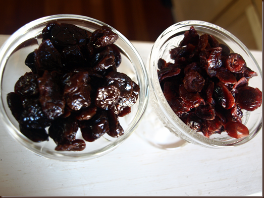 cranberries and cherries