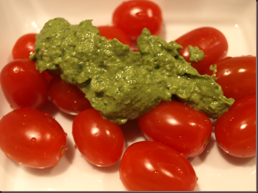 tomatoes and avocado pesto