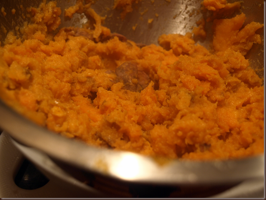 mashed sweet potato