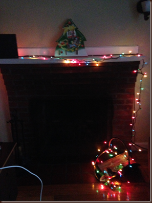 decorated fireplace