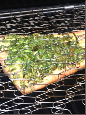 grilled salmon with garlic scape butter