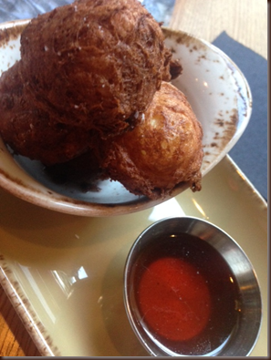 ricotta fritters with spiced honey