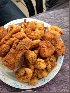 fried seafood at Tony's