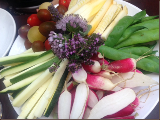 assorted vegetable crudite, bagna cauda