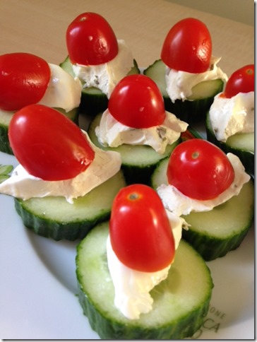 cucumbers with herb cream cheese