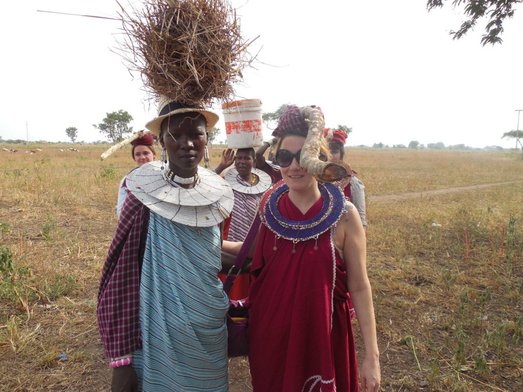 Masai carrying objects on head