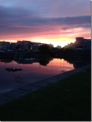 sunset over the Claddagh, Galway Ireland