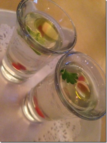 tomato water shooters at Cafe Lucia
